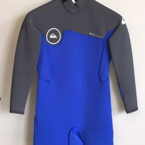 Quiksilver Kids Blue and Gray One Piece Wetsuit